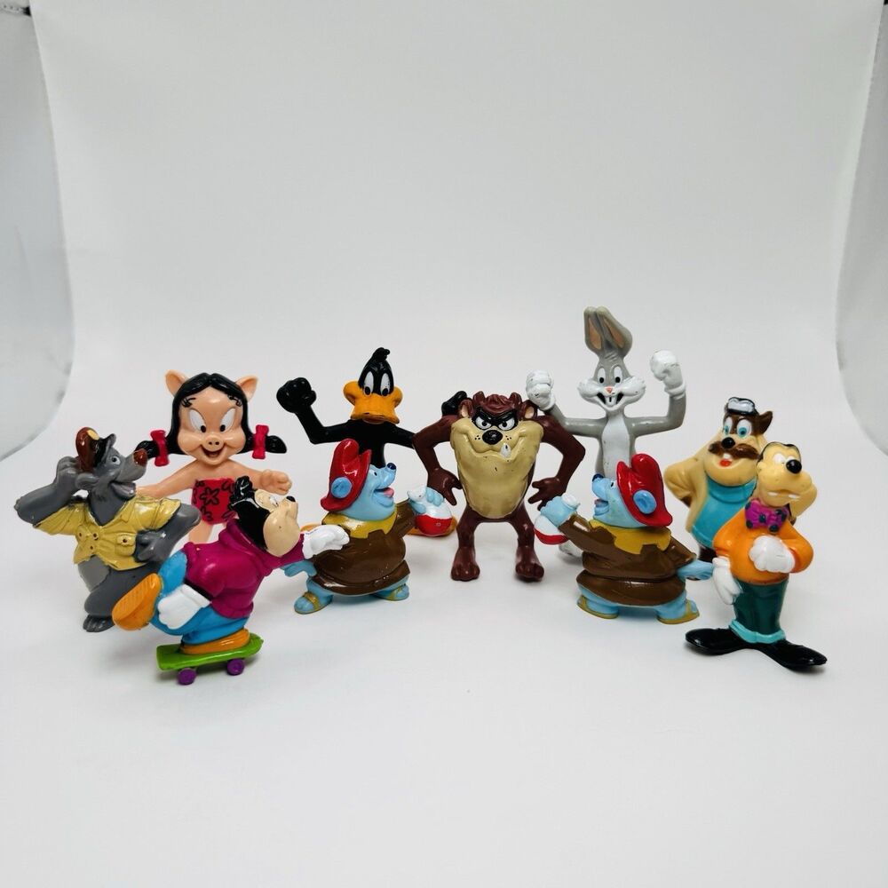 Vintage 1990s PVC Mini Figure Toy Lot Goof Troop Gummi Bears Looney Tunes